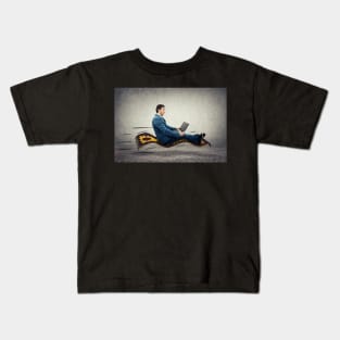 businessman flying carpet Kids T-Shirt